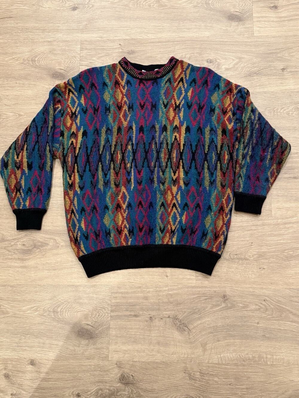 Vintage Coogi Style 3D St. Croix 100% Wool Sweater XXL